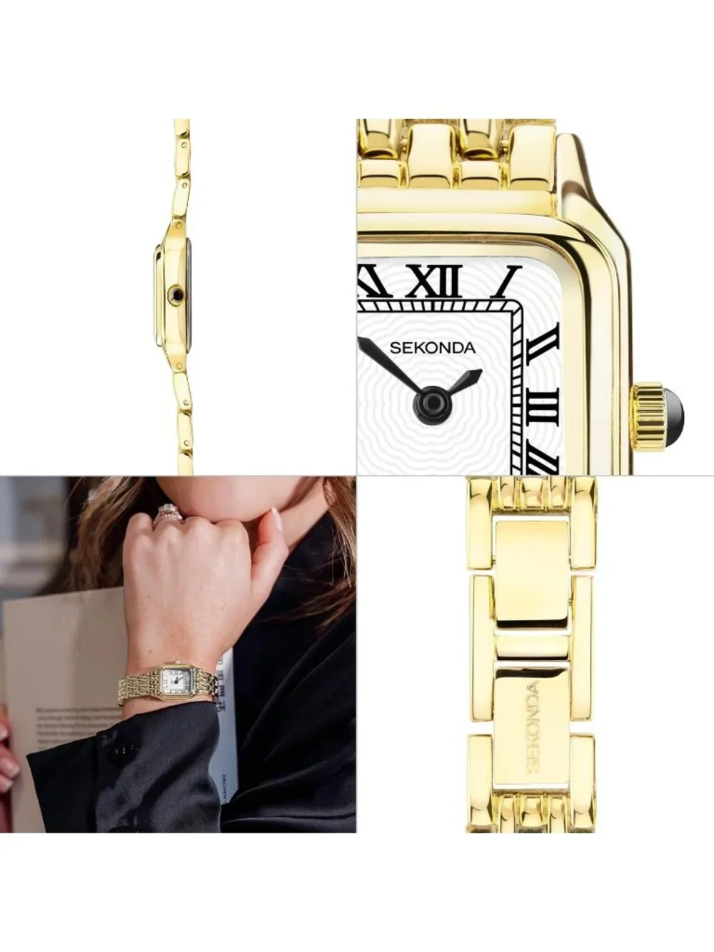 Women's Gold 20mm Quartz Analogue Display and Alloy Strap Ladies Wrist Watches